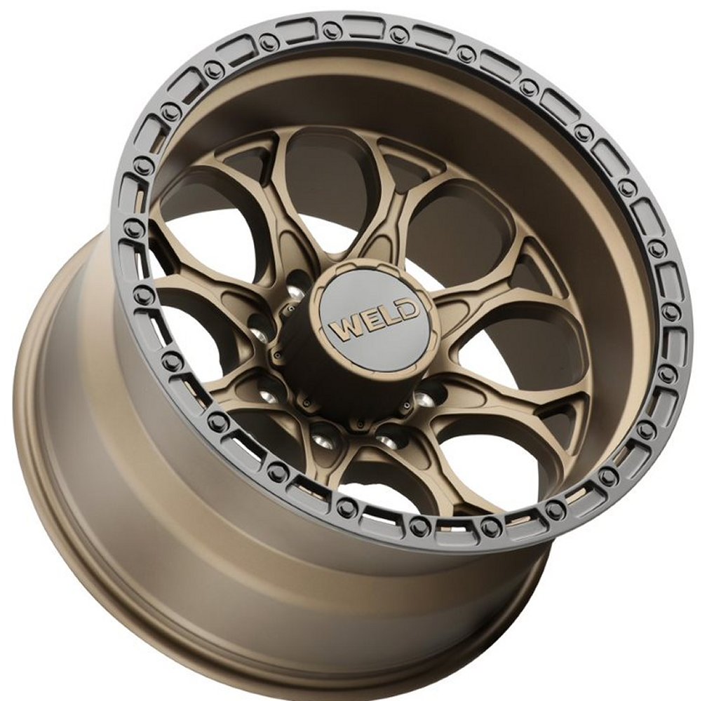 20x9 Weld Off-Road Ledge W106 Satin Bronze w/ Satin Black Lip (Rotary Forged) 8x180 0mm - Flex Offroad