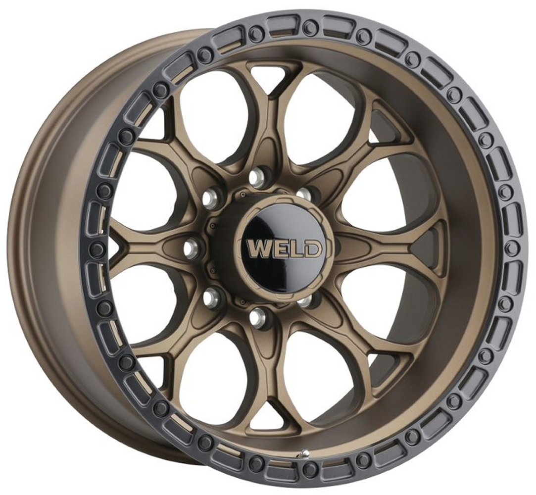 20x9 Weld Off-Road Ledge W106 Satin Bronze w/ Satin Black Lip (Rotary Forged) 8x180 0mm - Flex Offroad
