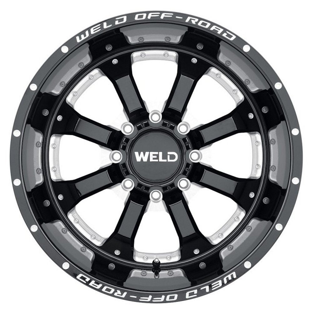 20x9 Weld Off-Road Granada Eight W125 Gloss Black Milled (Rotary Forged) 8x180 0mm - Flex Offroad