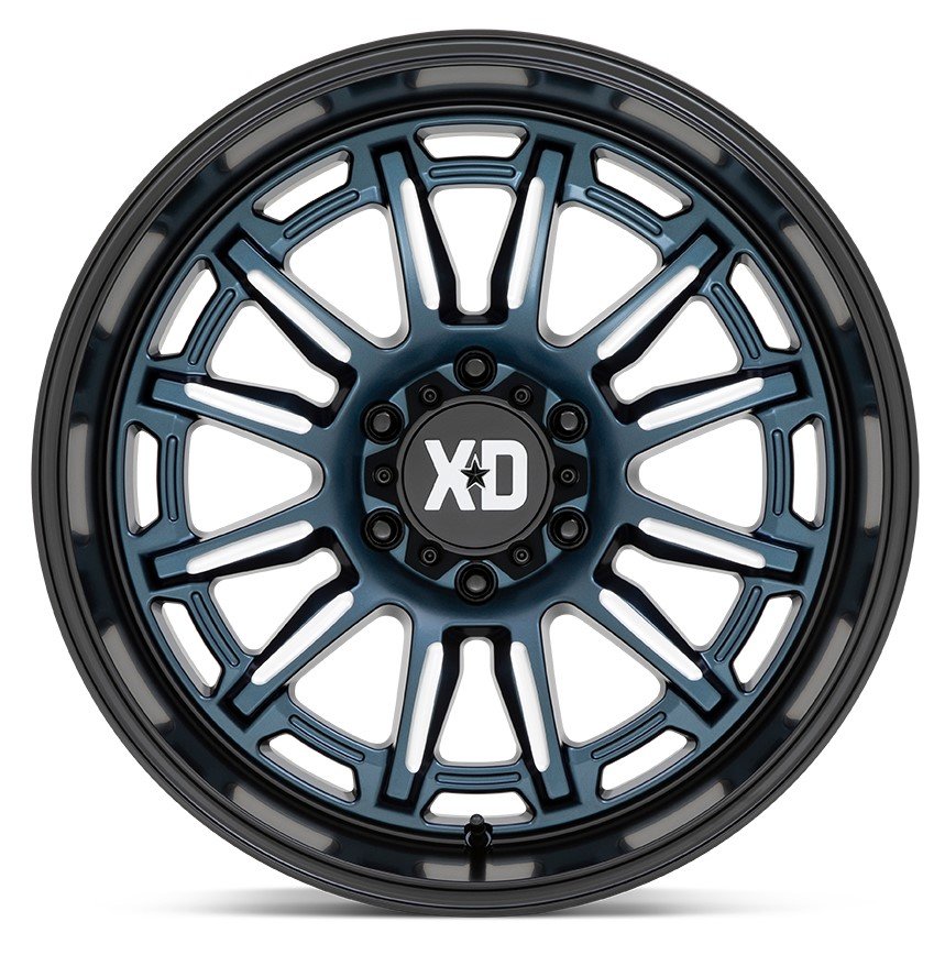 (Clearance - No Returns) 20x9 XD Series XD865 Metallic Blue Milled w/ Black Lip 5x150 18mm - Flex Offroad