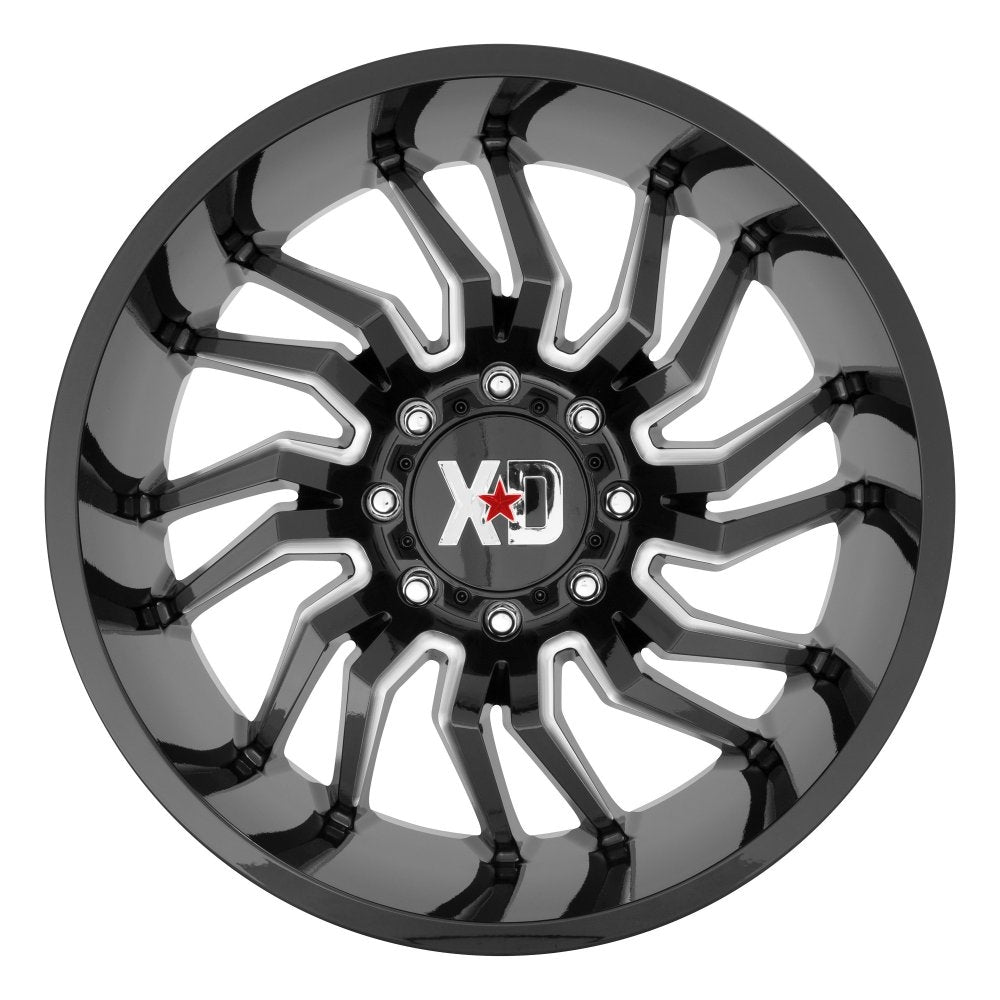 (Clearance - No Returns) 22x10 XD Series XD858 Tension Gloss Black Milled 6x135 -18mm