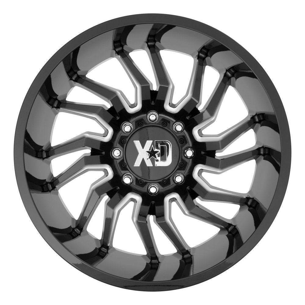 (Clearance - No Returns) 22x10 XD Series XD858 Tension Gloss Black Milled 6x135 -18mm
